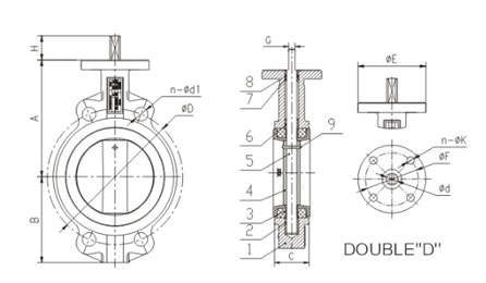 Wafer Type Butterfly Valve With PINS (2)