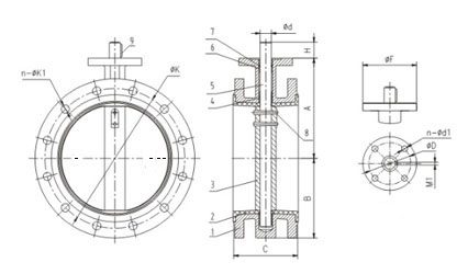 EN593 Double Flange Butterfly Valve (2)