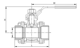 3PC Threaded Steel Ball Valve (2)