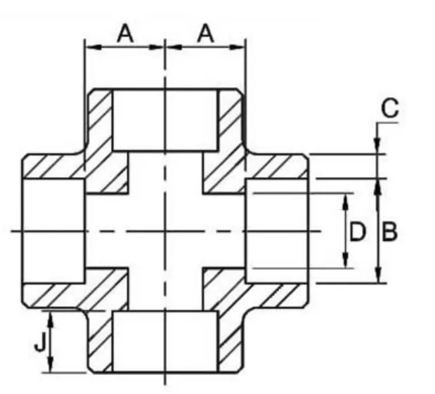 Wholesale Cross Four Way Pipe Fitting Socket Weld 01