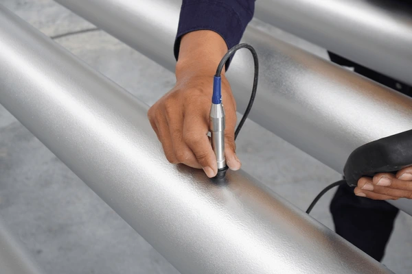 Using a thickness gauge to inspect the coating and verify whether the coating thickness meets the specified requirements.